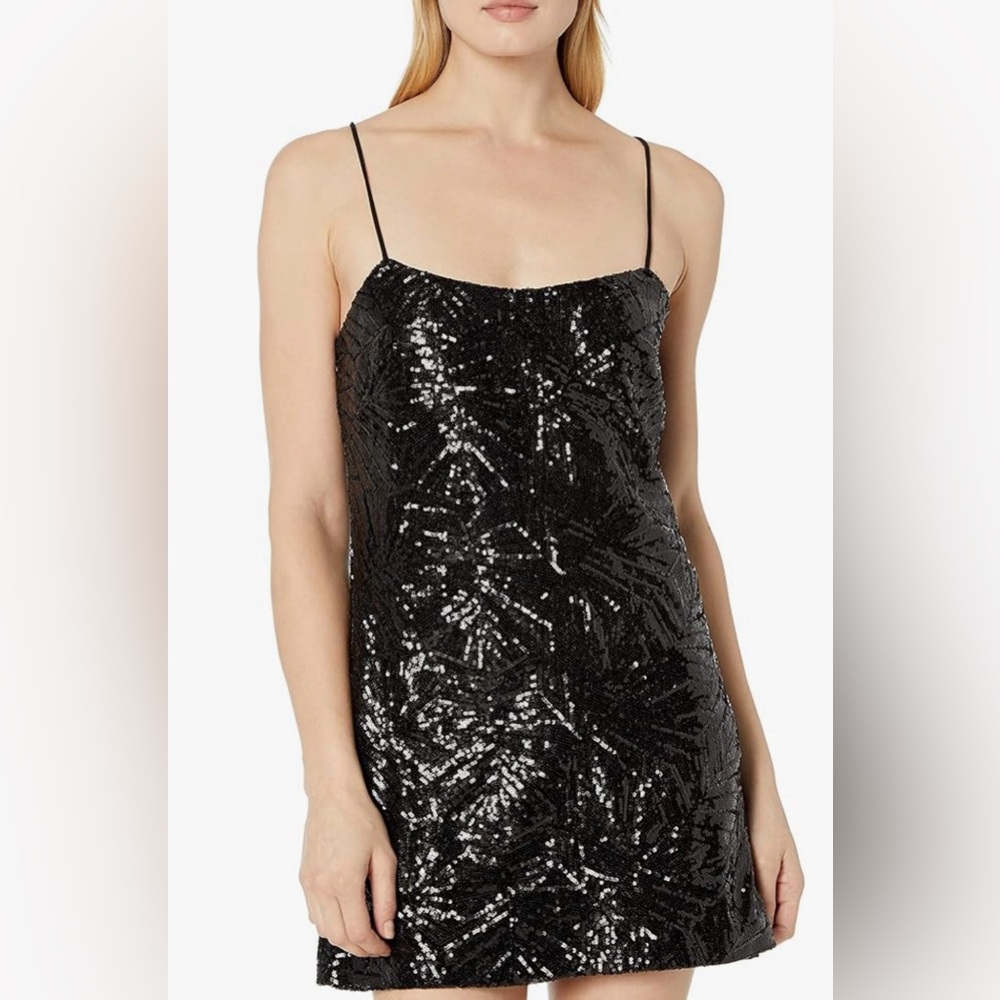 COSMOPOLITAN x Dress the Population Women's Mini Sequin Shift Dress